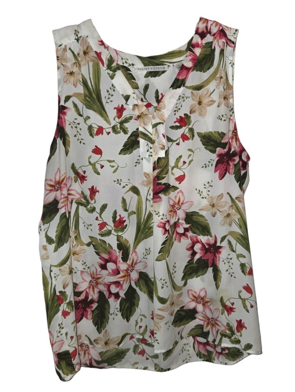 Violet + Claire Cottagecore Floral Sleeveless Blouse
